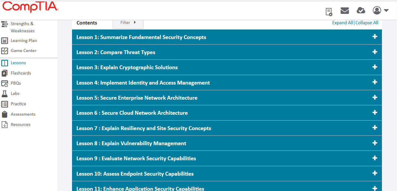 เรียนรู้ CompTIA Security+ CertMaster + ห้องปฏิบัติการ (SY0-701)